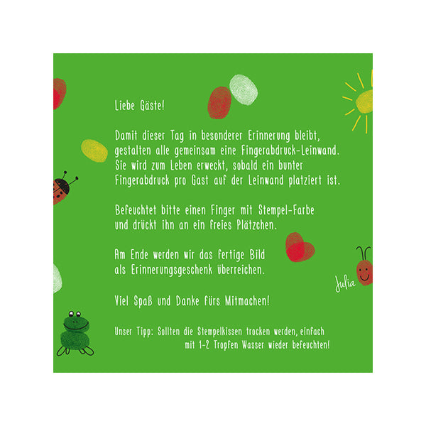 Fingerabdruck-Leinwand - Hollandrad Geburtstag - Fingerabdruck Leinwand